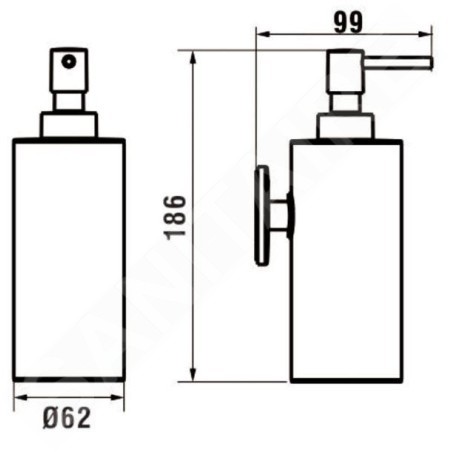 Laufen Cana - Distributeur de savon avec support, chrome H3831320040011