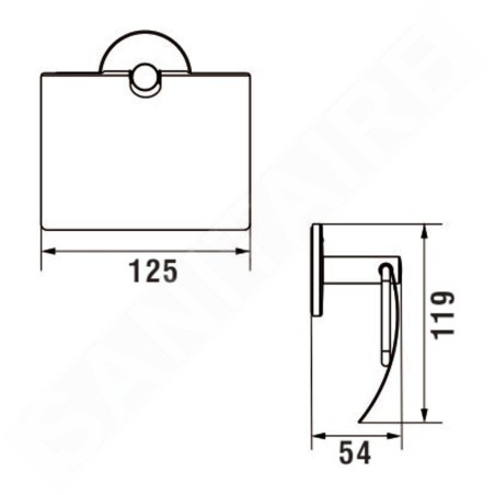 Laufen Cana - Porte-papier de toilette avec couvercle, chrome H3841320040011