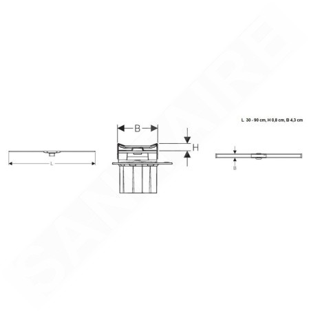 Geberit CleanLine - Caniveau de douche en inox, 300-900 mm, métal foncé 154.450.KS.1