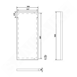 Sapho Miroirs - Miroir Arowana dans un cadre, 350x900 mm, chromé AW3590