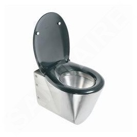 Sanela WC en inox - Cuvette de toilette suspendue, anti-vandalisme, inox SLWN 04