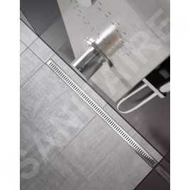 Ravak Zebra - Garniture de vidage pour douche avec grille en inox, 750 mm X01433