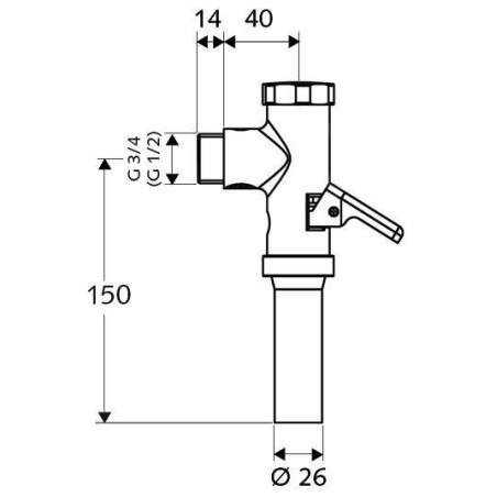 Schell Schellomat - Chasse d'eau à pression avec levier, chrome 022380699