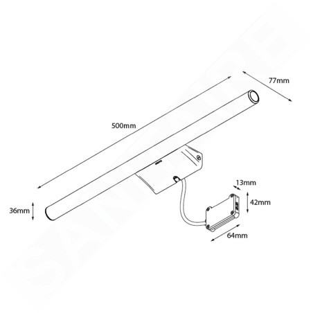 Sapho Éclairage - Luminaire LED Irene, 500x35x77 mm, 9W, chrome E27556CI