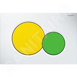 Geberit Sigma01 - Plaque de déclenchement, blanc/jaune/vert 115.770.LA.5