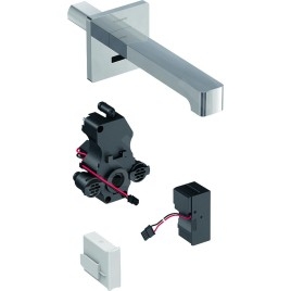 Geberit Brenta - Mitigeur de lavabo électronique Brenta encastré, avec mélangeur, longueur : 170 mm, alimentation par le