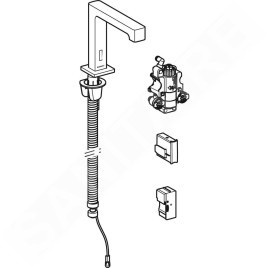 Geberit Brenta - Mitigeur de lavabo thermostatique électronique, alimentation secteur, chrome 116.197.21.1