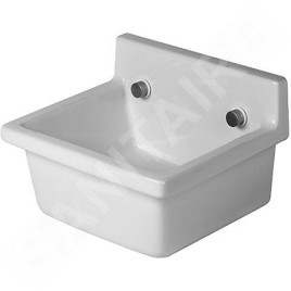Duravit Starck 3 - Déversoir 480x425 mm, sans trou pour robinetterie, avec WonderGliss, blanc 03134800001