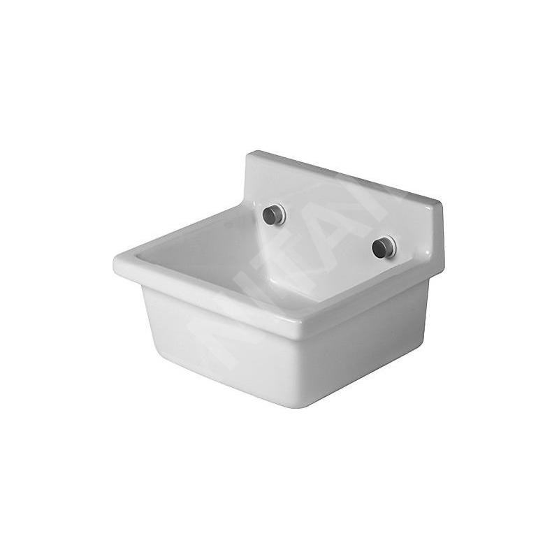 Duravit Starck 3 - Déversoir 480x425 mm, sans trou pour robinetterie, avec WonderGliss, blanc 03134800001