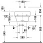 Duravit Starck 3 - Déversoir 480x425 mm, sans trou pour robinetterie, avec WonderGliss, blanc 03134800001