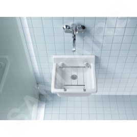 Duravit Starck 3 - Déversoir 480x425 mm, sans trou pour robinetterie, avec WonderGliss, blanc 03134800001