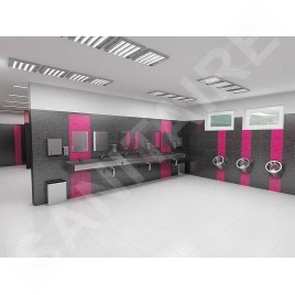 Sanela Urinoirs en inox - Urinoir avec rinçage intégré, anti-vandalisme, alimentation 6 V, inox SLPN 09CB