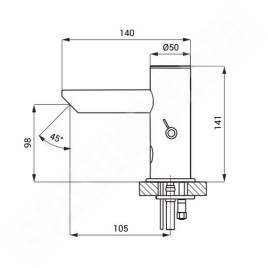 Sanela Robinet infrarouge - Mitigeur de lavabo automatique, alimentation depuis pile de 6V, inox SLU 92DB