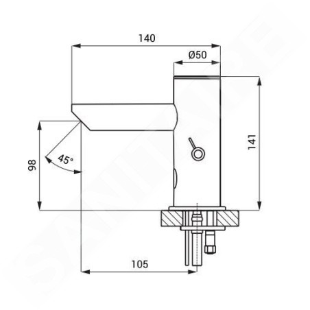 Sanela Robinet infrarouge - Mitigeur de lavabo automatique, alimentation depuis pile de 6V, inox SLU 92DB