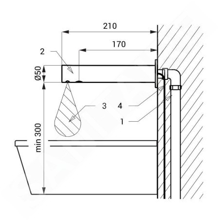 Sanela Robinet infrarouge - Robinetterie inox avec système électronique infrarouge ALS, pour 1 type d’eau, alimentation sur