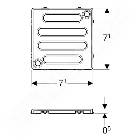 Geberit Accessoires - Grille inox pour le vidage par le sol, à visser 154.310.00.1
