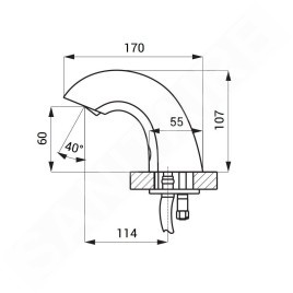 Sanela Robinet infrarouge - Mitigeur de lavabo automatique avec électronique ALS, alimentation réseau, inox SLU 45MD