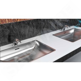 Sanela Robinet infrarouge - Mitigeur de lavabo automatique avec électronique ALS, alimentation réseau, inox SLU 45MD