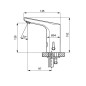 Sanela Robinet infrarouge - Mitigeur automatique de lavabo, alimentation 230 V CA/24V CC, inox SLU 76