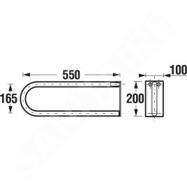 Jika Universum - Poignée rabattable 550 mm, inox H3897150030001