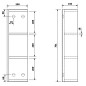 Sapho Riwa - Armoire à étagères ouverte 200x700x150 mm, chêne argenté RIW250-0011