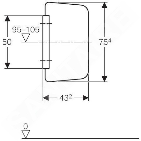 Geberit Accessoires - Paroi de séparation pour urinoir, verre brun 115.211.TF.1