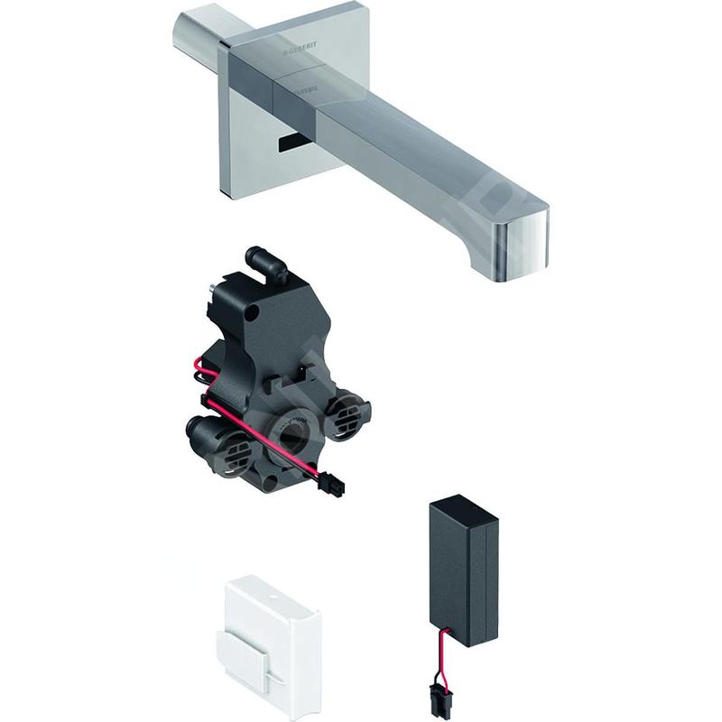 Geberit Brenta - Mitigeur de lavabo électronique Brenta encastré, avec mélangeur, longueur : 170 mm, alimentation par le pile, Geberit Brenta - Mitigeur de lavabo électronique Brenta encastré, avec mélangeur, longueur : 170 mm, alimentation par le pile,