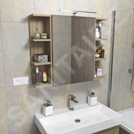 Sapho Riwa - Armoire à étagères ouverte 200x700x150 mm, chêne argenté RIW250-0011