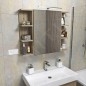 Sapho Riwa - Armoire à étagères ouverte 200x700x150 mm, chêne argenté RIW250-0011