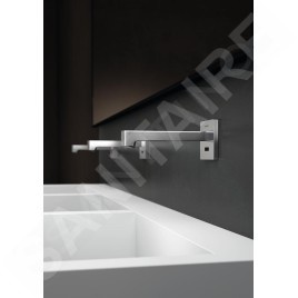 Geberit Brenta - Mitigeur de lavabo électronique Brenta encastré, avec mélangeur, longueur : 170 mm, alimentation par le pile,
