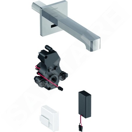 Geberit Brenta - Mitigeur de lavabo électronique Brenta encastré, sans mélangeur, longueur : 220 mm, alimentation par le pile,