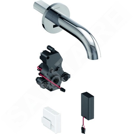 Geberit Piave - Mitigeur de lavabo électronique encastré, sans mélangeur, longueur : 170 mm, alimentation par pile, chrome