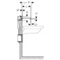 Geberit Brenta - Mitigeur de lavabo électronique Brenta encastré, sans mélangeur, longueur : 220 mm, alimentation par le Geberit Brenta - Mitigeur de lavabo électronique Brenta encastré, sans mélangeur, longueur : 220 mm, alimentation par le