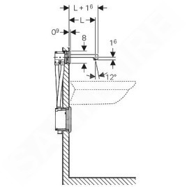 Geberit Brenta - Mitigeur de lavabo électronique Brenta encastré, avec mélangeur, longueur : 170 mm, alimentation par le