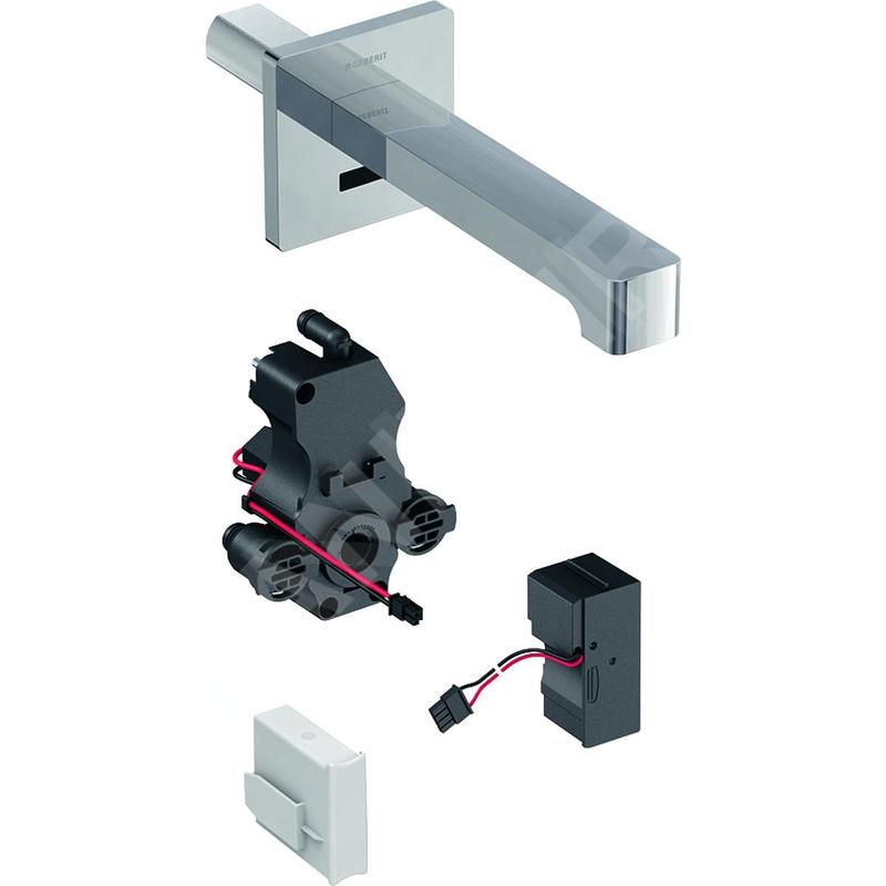 Geberit Brenta - Mitigeur de lavabo électronique Brenta encastré, sans mélangeur, longueur : 170 mm, alimentation par le Geberit Brenta - Mitigeur de lavabo électronique Brenta encastré, sans mélangeur, longueur : 170 mm, alimentation par le