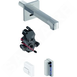 Geberit Brenta - Mitigeur de lavabo électronique Brenta encastré, sans mélangeur, longueur : 170 mm, alimentation par le