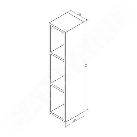 Sapho Espace - Armoire à étagères ouverte 200x940x220 mm, blanc ESC130-3030
