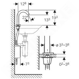 Geberit Piave - Mitigeur de lavabo électronique, avec mélangeur, alimentation par le réseau, chrome 116.162.21.1