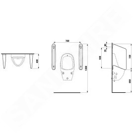 Laufen Rion - Paroi de séparation pour urinoir, 760x400 mm, blanc H8476000000001