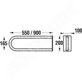 Jika Universum - Barre d’appui 900 mm, blanc H3897240000001