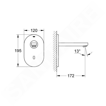 Grohe Eurosmart Cosmopolitan E - Mitigeur de lavabo électronique encastré, inox brossé 36335SD0