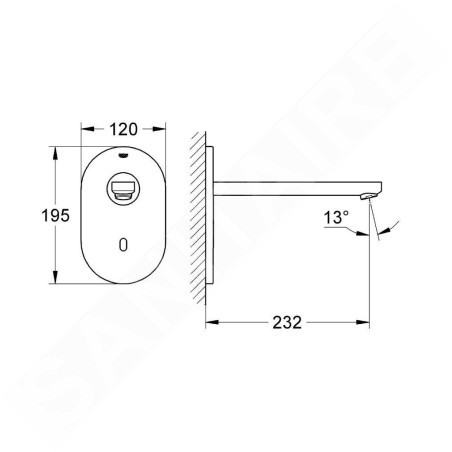 Grohe Eurosmart Cosmopolitan E - Mitigeur de lavabo électronique encastré, inox brossé 36334SD0