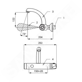 Sanela Robinet infrarouge - Mitigeur thermostatique de lavabo, lavabo 230 V CA/24V CC, inox SLU 25