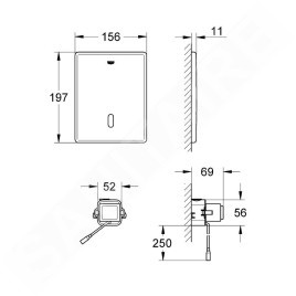 Grohe Tectron Skate - Électronique infrarouge pour réservoirs de chasse d'eau, acier inoxydable 38698SD1