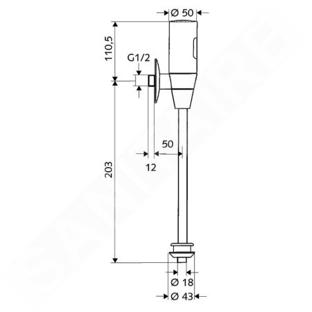 Schell Schelltronic - Chasse d'urinoir infrarouge, avec fonctionnement sur piles , chrome 011130699