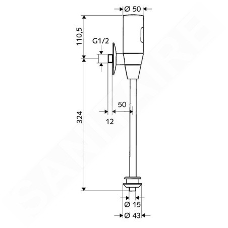 Schell Schelltronic - Chasse d'urinoir infrarouge, avec fonctionnement sur piles , chrome 011150699