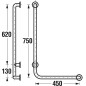 Jika Universum - Barre d’appui pour la douche, 750x450 mm, à gauche, blanc H3897120000001 Jika Universum - Barre d’appui pour la douche, 750x450 mm, à gauche, blanc H3897120000001