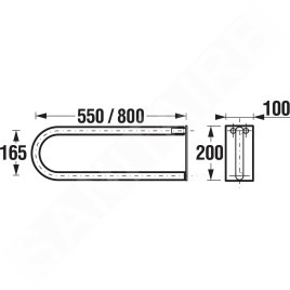 Jika Universum - Barre d'appui pour toilettes, 550mm, articulée, pliable, à fixer au mur, blanc H3897150000001