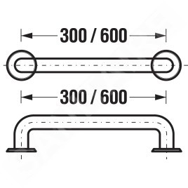 Jika Universum - Barre d’appui 600 mm, blanc H3897210000001