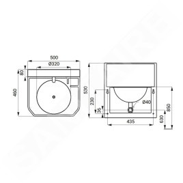 Sanela Lavabos en inox - Lavabo suspendu en inox avec système piezo et robinet thermostatique, 24V SLUN 72PT